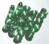 25 9x6mm Green Fiber Optic Ovals